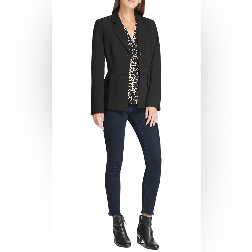 DKNY Pleated Peplum Jacket Blazer